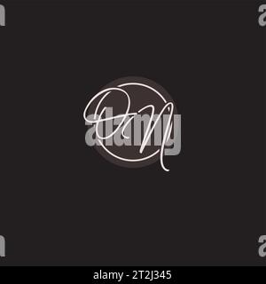 Initialen AUF DEM Logo-Monogramm mit einfacher kreisförmiger Vektorgrafik Stock Vektor