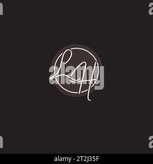 Initialen LH-Logo-Monogramm mit einfacher kreisförmiger Vektorgrafik Stock Vektor
