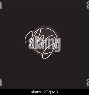 Initialen MJ-Logo-Monogramm mit einfacher kreisförmiger Vektorgrafik Stock Vektor