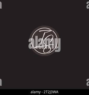 Initialen SIND EIN Logo-Monogramm mit einfacher kreisförmiger Vektorgrafik Stock Vektor
