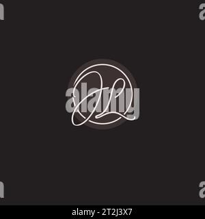 Initialen JL-Logo-Monogramm mit einfacher kreisförmiger Vektorgrafik Stock Vektor