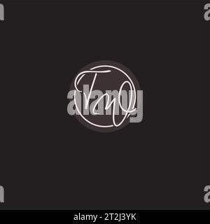 Initialen TW-Logo-Monogramm mit einfacher kreisförmiger Vektorgrafik Stock Vektor