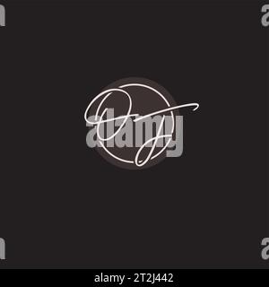 Initialen DES Logo-Monogramms mit einfacher kreisförmiger Vektorgrafik Stock Vektor