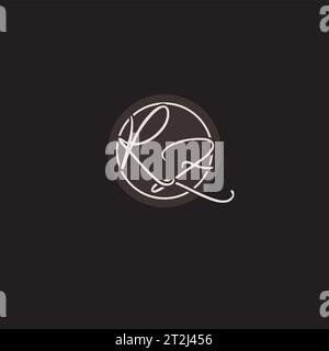 Initialen RZ-Logo-Monogramm mit einfacher kreisförmiger Vektorgrafik Stock Vektor