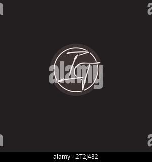 Initialen IT-Logo-Monogramm mit einfacher kreisförmiger Vektorgrafik Stock Vektor