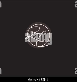 Initialen ZC-Logo-Monogramm mit einfacher kreisförmiger Vektorgrafik Stock Vektor