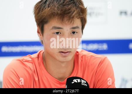 Ariake Coliseum, Tokio, Japan. Oktober 2023. Shintaro Mochizuki (JPN), 19. OKTOBER 2023 - Tennis : Kinoshita Group Japan Open Tennis Championships 2023 Männer Singles 2. Runde im Ariake Coliseum, Tokio, Japan. Quelle: AFLO SPORT/Alamy Live News Stockfoto