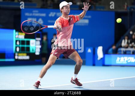 Ariake Coliseum, Tokio, Japan. Oktober 2023. Shintaro Mochizuki (JPN), 19. OKTOBER 2023 - Tennis : Kinoshita Group Japan Open Tennis Championships 2023 Männer Singles 2. Runde im Ariake Coliseum, Tokio, Japan. Quelle: AFLO SPORT/Alamy Live News Stockfoto