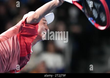 Ariake Coliseum, Tokio, Japan. Oktober 2023. Shintaro Mochizuki (JPN), 19. OKTOBER 2023 - Tennis : Kinoshita Group Japan Open Tennis Championships 2023 Männer Singles 2. Runde im Ariake Coliseum, Tokio, Japan. Quelle: AFLO SPORT/Alamy Live News Stockfoto