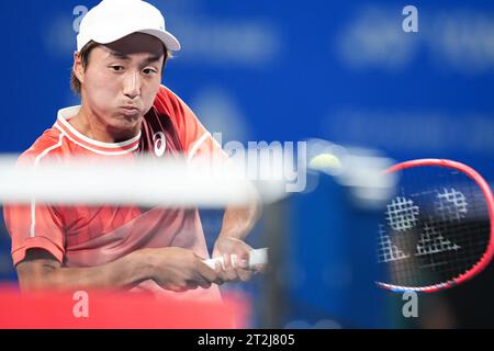 Ariake Coliseum, Tokio, Japan. Oktober 2023. Shintaro Mochizuki (JPN), 19. OKTOBER 2023 - Tennis : Kinoshita Group Japan Open Tennis Championships 2023 Männer Singles 2. Runde im Ariake Coliseum, Tokio, Japan. Quelle: AFLO SPORT/Alamy Live News Stockfoto