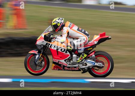 Melbourne, Australien, 20. Oktober 2023. Joan mir aus Spanien im Repsol Honda Team HONDA während der australischen MotoGP auf dem Phillip Island Grand Prix Circuit am 20. Oktober 2023 in Melbourne, Australien. Quelle: Dave Hewison/Speed Media/Alamy Live News Stockfoto