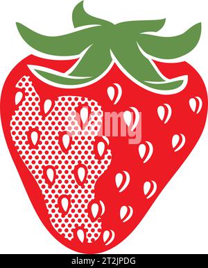 Erdbeerfrucht Farbe. Vektorabbildung. Stock Vektor