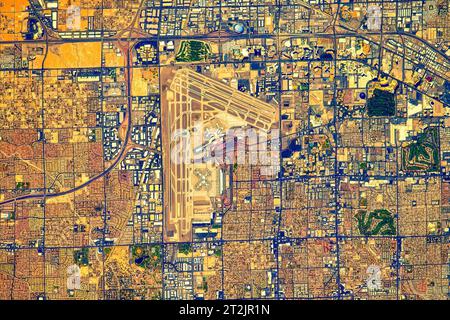 Los Angeles City, USA. Digitale Verbesserung eines Bildes durch die NASA. Stockfoto
