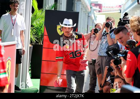 Austin, Vereinigte Staaten. Oktober 2023. 19. Oktober 2023, Circuit of the Americas, Austin, Formel 1Lenovo United States Grand Prix 2023, im Bild Charles Leclerc (MCO), Scuderia Ferrari Credit: dpa/Alamy Live News Stockfoto