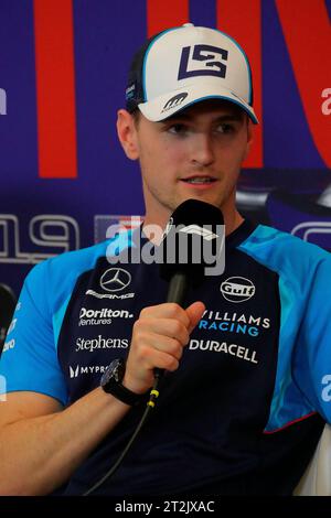 Austin, Vereinigte Staaten. Oktober 2023. 19. Oktober 2023, Circuit of the Americas, Austin, Formel 1Lenovo United States Grand Prix 2023, im Bild Logan Sargeant (USA), Williams Racing Credit: dpa/Alamy Live News Stockfoto