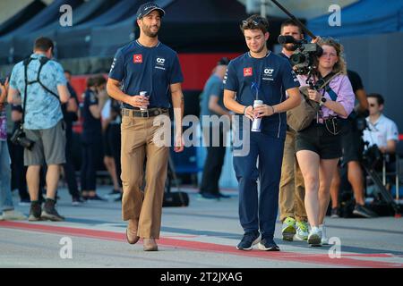 Austin, Vereinigte Staaten. Oktober 2023. 19. Oktober 2023, Circuit of the Americas, Austin, Formel 1Lenovo United States Grand Prix 2023, im Bild Daniel Ricciardo (aus), Scuderia AlphaTauri Credit: dpa/Alamy Live News Stockfoto