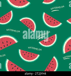 Nahtloses Muster mit Scheiben reifer Wassermelone Stock Vektor