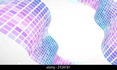 Abstrakter Retro-Hintergrund. Wellen bestehen aus Quadraten. Pixelgrafik Vektor-Illustration. Stock Vektor