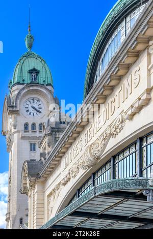 Bahnhof Limoges Bénédictins auf der Strecke zwischen Orléans und Montauban. Der Architekt Roger Gonthier vermischt Jugendstil, Art Deco und Neoklassizismus. Stockfoto