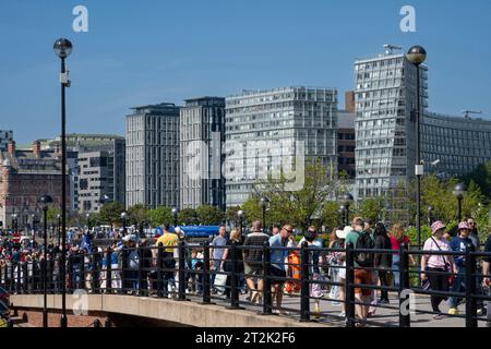 Brücke zum Albert Dock, Liverpool, Mai 2023 Stockfoto