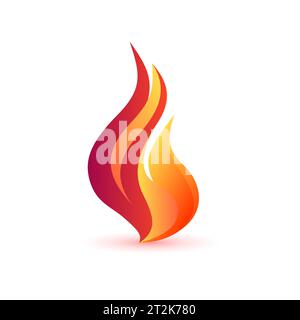 Fire-Logo. Buntes Flammensymbol. Helle brennende Flamme oder Lagerfeuer. Vektorabbildung Stock Vektor