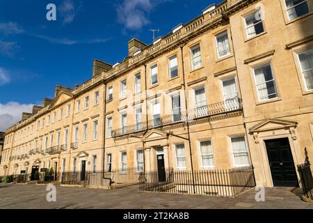 Georgianische Architekturgebäude in South Parade, Bath, North East Somerset, England, Großbritannien Stockfoto