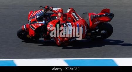 Phillip Island Grand Prix Circuit, 20. Oktober 2023: Francesco Bagnaia (ITA) vom Ducati Lenovo Team während des MotoGP Australian Motorcyle Grand Prix 2023. Corleve/Alamy Live News Stockfoto