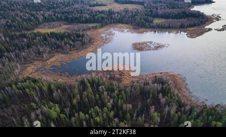 Blick aus der Höhe des Istra-Stausees Stockfoto