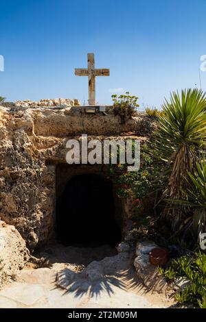 Unterirdisch, Höhlenkapelle, Agia Thekla Kirche, Ayia Napa, Zypern Stockfoto