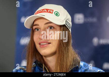 Zagreb, Kroatien. Oktober 2023. Leona Popovic beim Medientag des kroatischen Skiteams im Zonar Hotel. Medienkonferenz und Treffen mit den Wettbewerbern vor dem Start der neuen Audi FIS WM Saison 2023-2024, am 20. Oktober 2023 in Zagreb, Kroatien. Foto: Igor Kralj/PIXSELL Credit: Pixsell/Alamy Live News Stockfoto