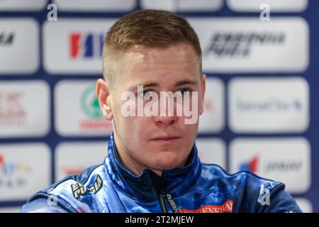 Zagreb, Kroatien. Oktober 2023. Filip Zubcic beim Medientag des kroatischen Skiteams im Zonar Hotel. Medienkonferenz und Treffen mit den Wettbewerbern vor dem Start der neuen Audi FIS WM Saison 2023-2024, am 20. Oktober 2023 in Zagreb, Kroatien. Foto: Igor Kralj/PIXSELL Credit: Pixsell/Alamy Live News Stockfoto