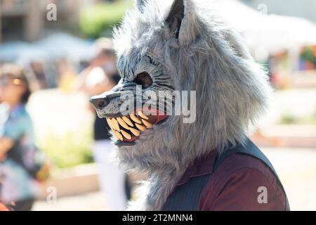 Italien, Cosplay Festival, Cosplay trägt Eine Werwolfmaske Stockfoto