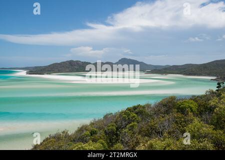 Blick aus der Vogelperspektive auf Whitehaven Beach Stockfoto