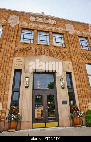 Das Auburn Automobile Co-Gebäude mit Eintritt zum ACD Automobile Museum Stockfoto