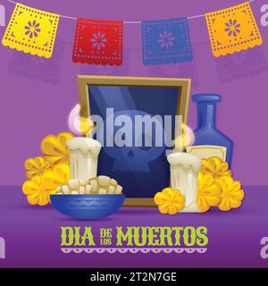 Gradient DIA de muertos Feier Design Vektor Illustration Stock Vektor