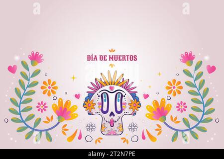 Verlaufshintergrund DIA de muertos Feier Design Vektor Illustration Stock Vektor