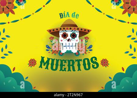 Verlaufshintergrund DIA de muertos Feier Design Vektor Illustration Stock Vektor