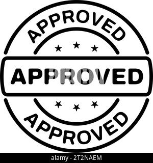 Genehmigter Stempel. Rundes Schild mit „Grunge Approvals“. Vektorabbildung Stock Vektor