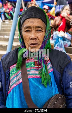 Leute vom Bac Ha Markt in Nordvietnam Stockfoto