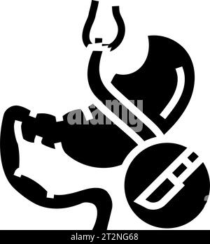 Gastrische Bypass-Gastroenterologe-Glyphe-Icon-Vektorillustration Stock Vektor