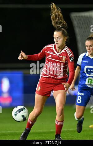 Oostakker, Belgien. Oktober 2023. Nadege Francois (21) von Standard, dargestellt während eines Frauenfußballspiels zwischen AA Gent Ladies und Standard Femina de Lüttich am 7. Spieltag der Saison 2023 - 2024 der Belgischen Lotto Womens Super League, Freitag, 20. Oktober 2023 in Oostakker, BELGIEN. Quelle: Sportpix/Alamy Live News Stockfoto