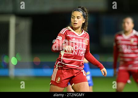 Oostakker, Belgien. Oktober 2023. Jorge Magalhaes (27) von Standard, dargestellt während eines Frauenfußballspiels zwischen AA Gent Ladies und Standard Femina de Lüttich am 7. Spieltag der Saison 2023 - 2024 der Belgischen Lotto Womens Super League, Freitag, 20. Oktober 2023 in Oostakker, BELGIEN. Quelle: Sportpix/Alamy Live News Stockfoto
