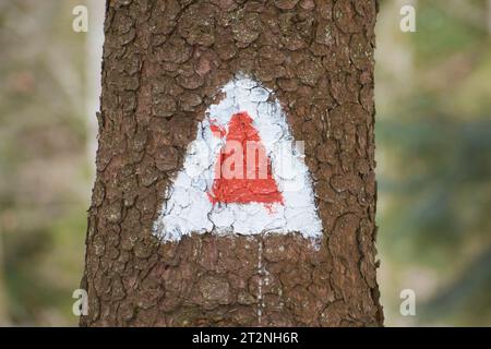 Orientierungsschilder auf Bergpfaden 1 Stockfoto