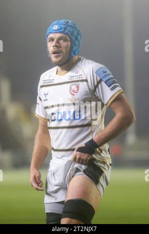 Newcastle, Großbritannien. Oktober 2023. Zach Mercer aus Gloucester wird während des Gallagher Premiership-Spiels zwischen Newcastle Falcons und Gloucester Rugby im Kingston Park, Newcastle am Freitag, den 20. Oktober 2023, gezeigt. (Foto: Chris Lishman | MI News) Credit: MI News & Sport /Alamy Live News Stockfoto