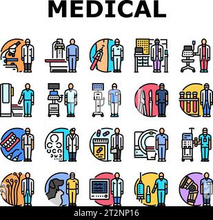 Medizinstechniker Symbole setzen Vektor Stock Vektor