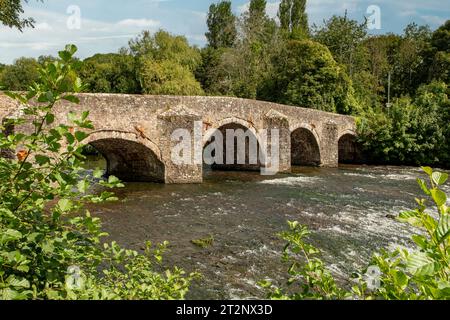 Brücke über den Fluss exe, Bickleigh, Devon, England Stockfoto