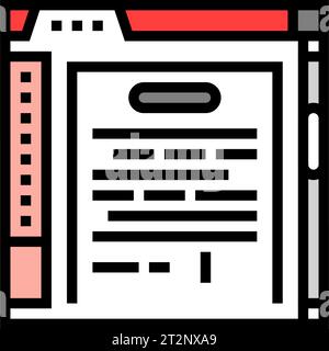 Schreiben von Handbüchern technischer Autor Farbe Symbol Vektor Illustration Stock Vektor