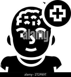 Kinderneurologie Neurologe Glyphe-Icon-Vektor-Illustration Stock Vektor