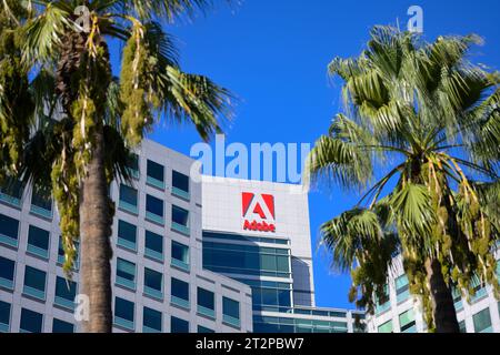 Der Hauptsitz von Adobe Incorporated (ADBE) in Silicon Valley, San Jose, CA Stockfoto