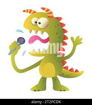 Farbenfrohe Comic-Monster-Figur für Spiele oder Maskottchen-Illustration Stock Vektor